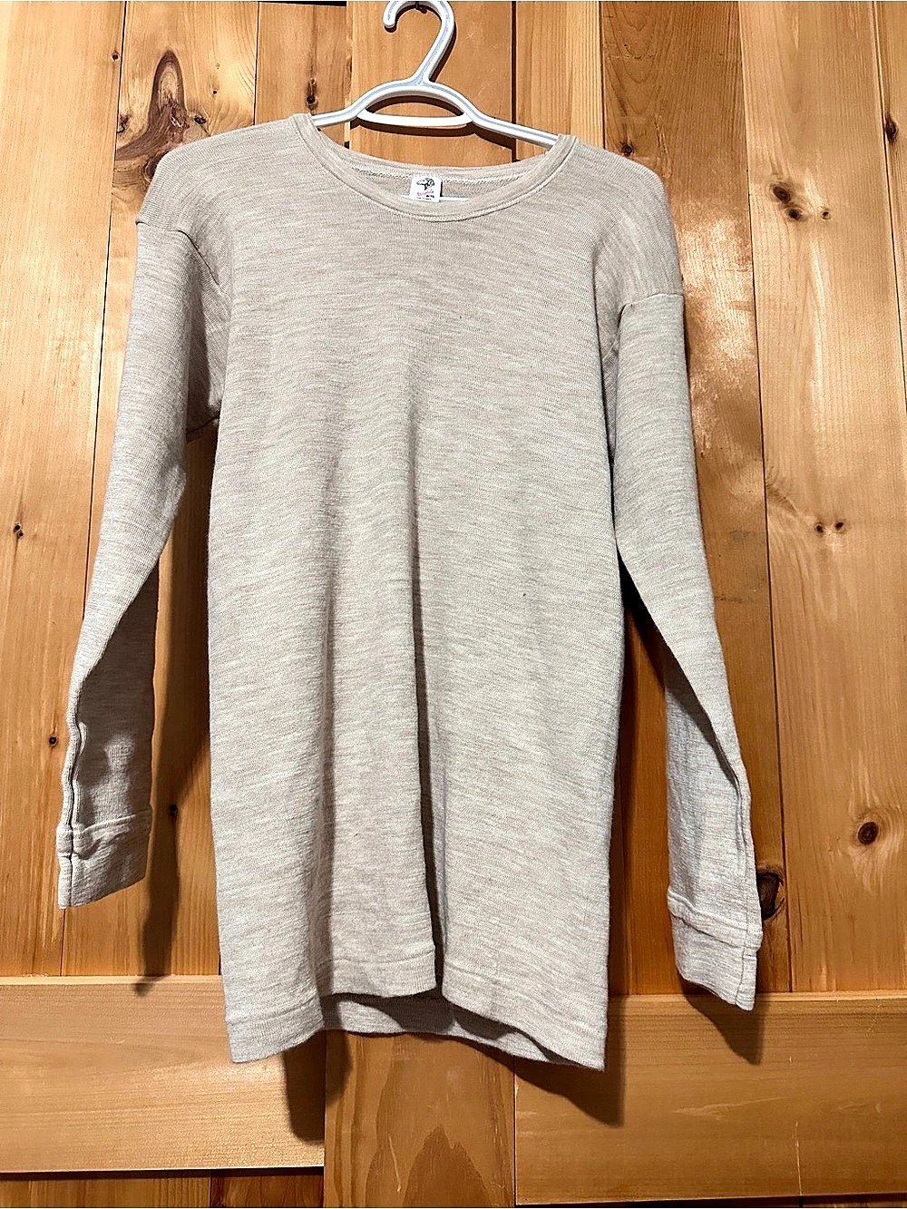 Vintage termofang Long Sleeve Thermal Tee in Beige XL
